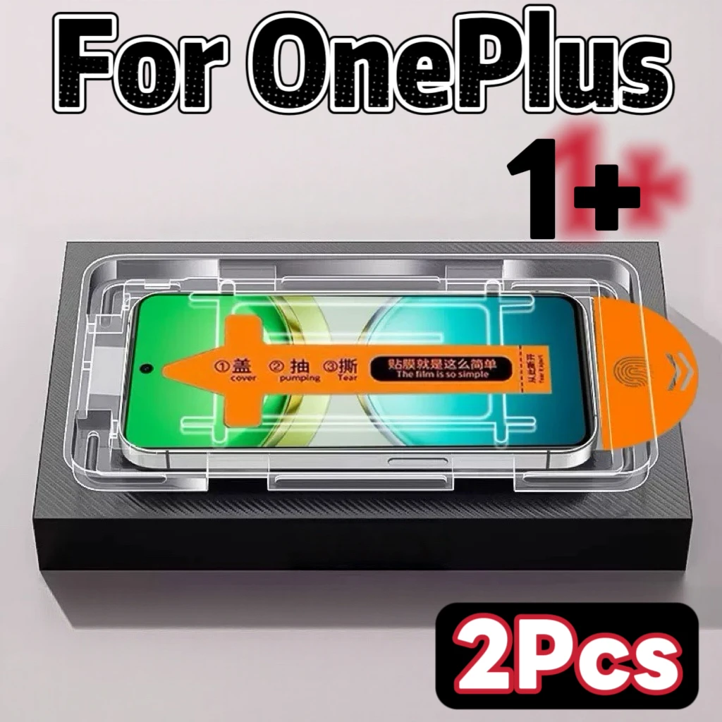 2 Stück HD-Displayschutzfolie aus gehärtetem Glas für OnePlus-Geräte, einfache Installation