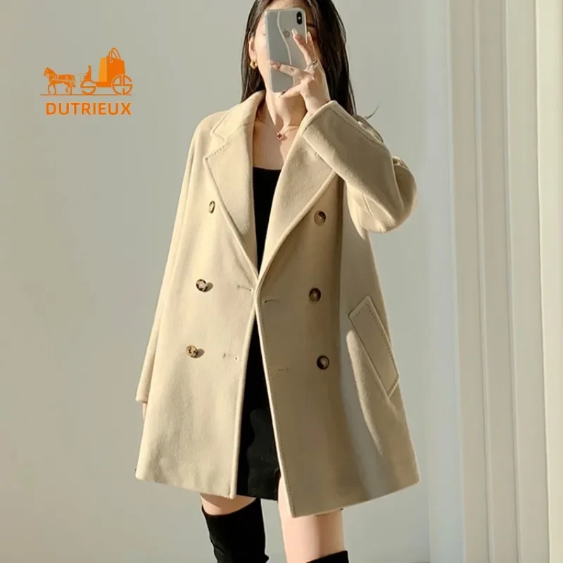 High-end Max Women Short Coat, Luxury Double-faced Cashmere Wool Women Coat Jacket, New Winter Warm Suit Collar Jacket for Women