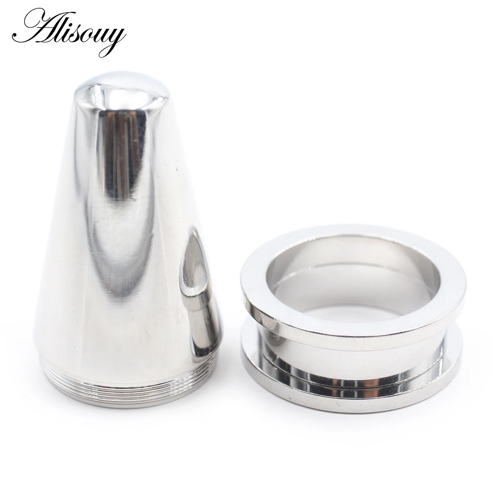 Alisouy 1PC Stainless Steel Large Size Cone Set, 2 in 1 Ear Gauges Taper Plugs Tunnel Expander Stretcher Piercing Body Jewelry