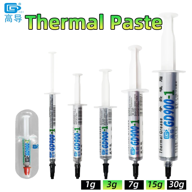 GD900-1 Thermal Grease Thermal Paste Conductive Heat Sink Compound Plaster 6.0 W/M-K 1/3/7/15/30g For CPU GPU Cooling Cooler SSY