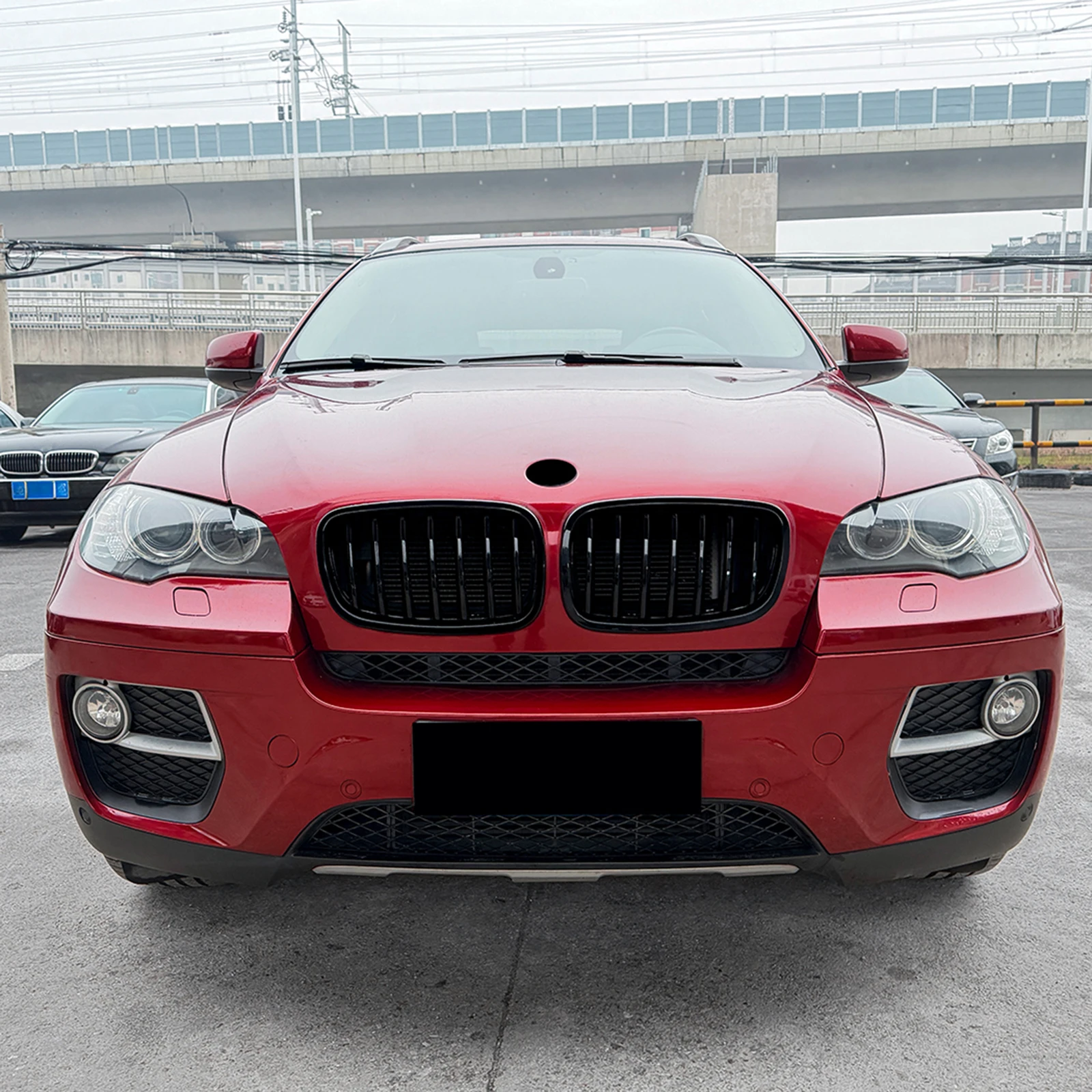 

For BMW X5 E70 2007-2013 X6 E71 2008-2014 Front Bumper Kidney Grille Radiator Center Racing Grill Hood Mesh Accessories