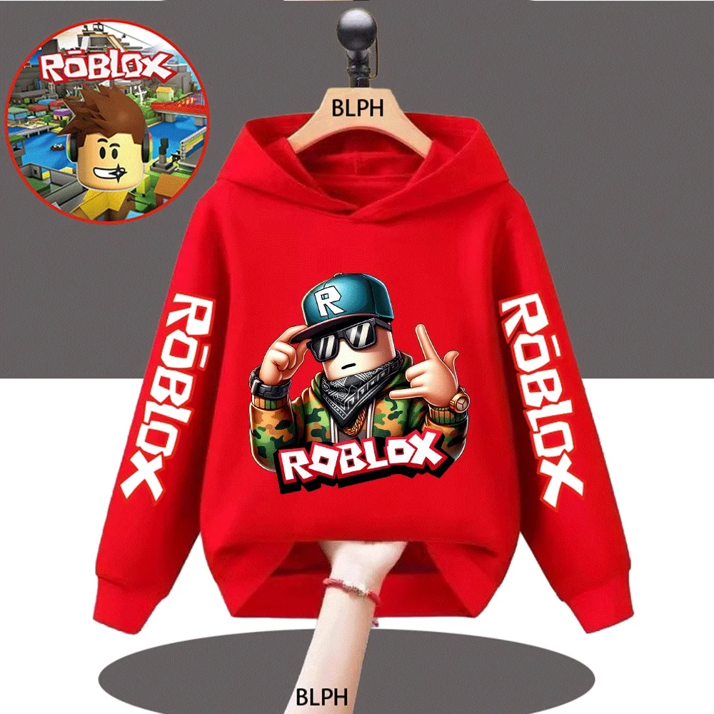 

High-Quality Roblox-Printed Camouflage Kids Hoodie, Stylish and Comfortable Children's Sweatshirt with Cool Roblox Design