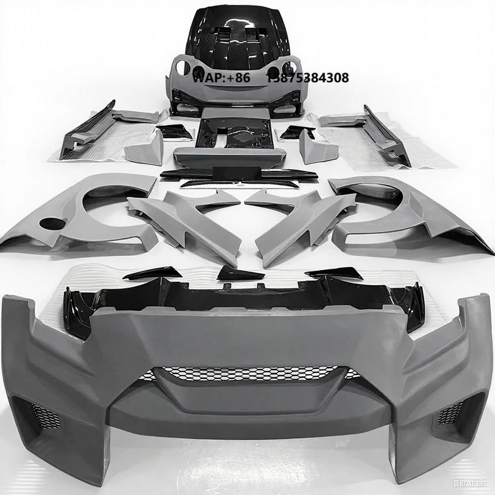 New Arrival Unpainted Carbon Fiber FRP LBV3 Style Body Kit for GTR R35 2007+ Includes Hood Body Kit