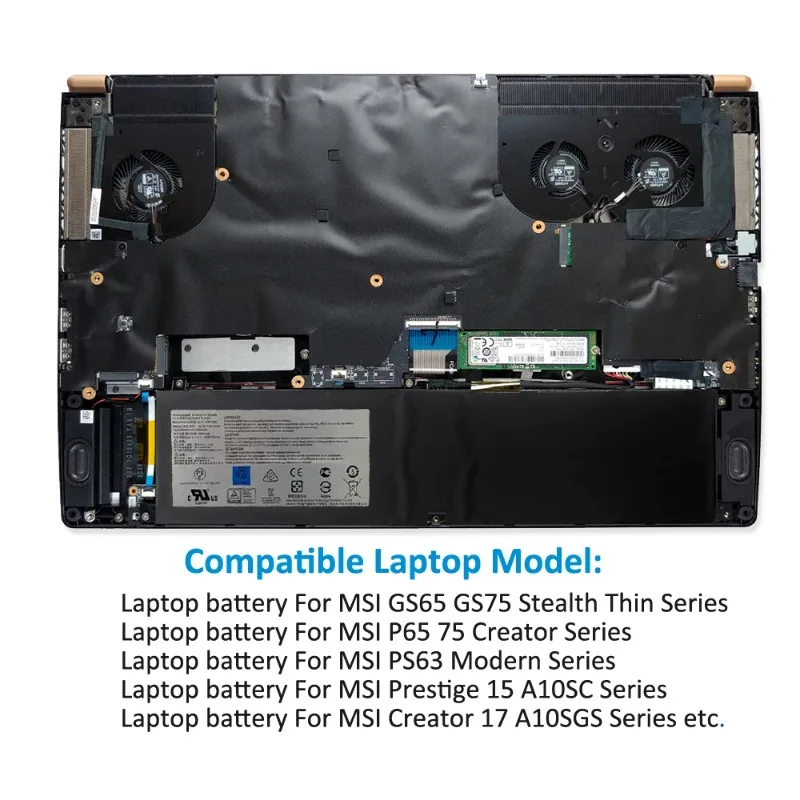 BTY-M6L Replacement Laptop Battery for MSI GS65 GS75 Stealth Thin PS63 P65 P75 8RF 8RE Creator 8RC 8SC 9SC 9SE MS-16Q3 MS-16Q2