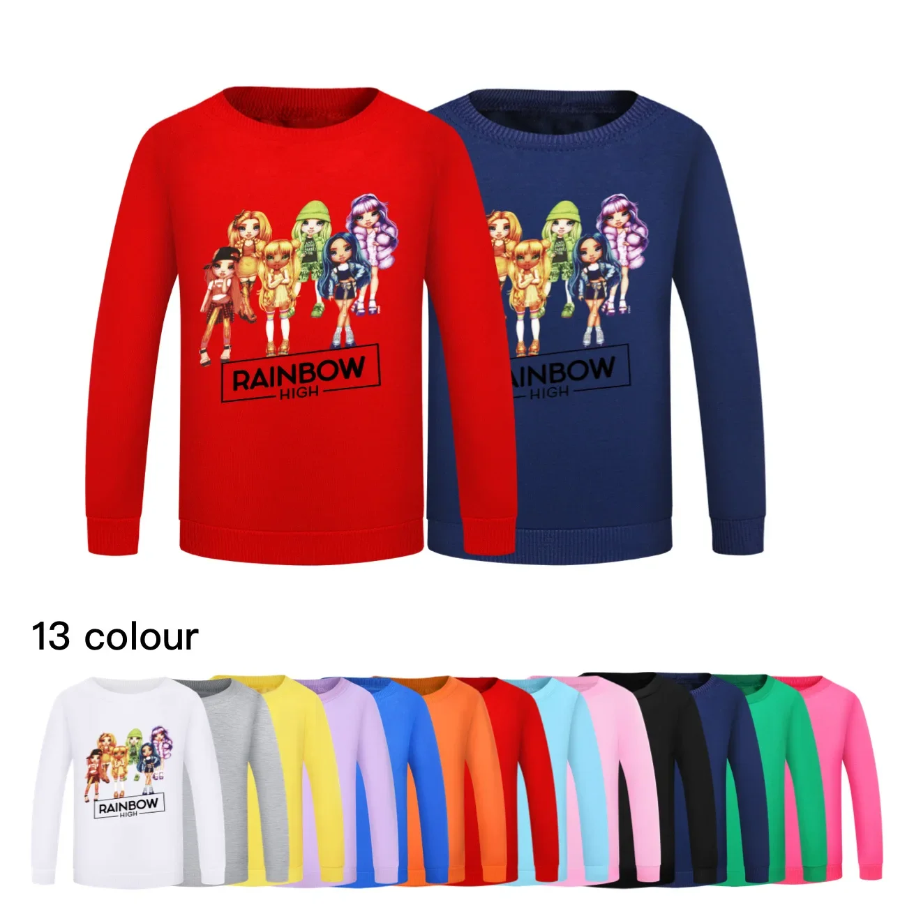 

Fashion Boys Girls Sweaters Cotton Knitted Tops Rainbow High Spring Autumn Kids Pullover Clothes Children T-Shirt Clothing