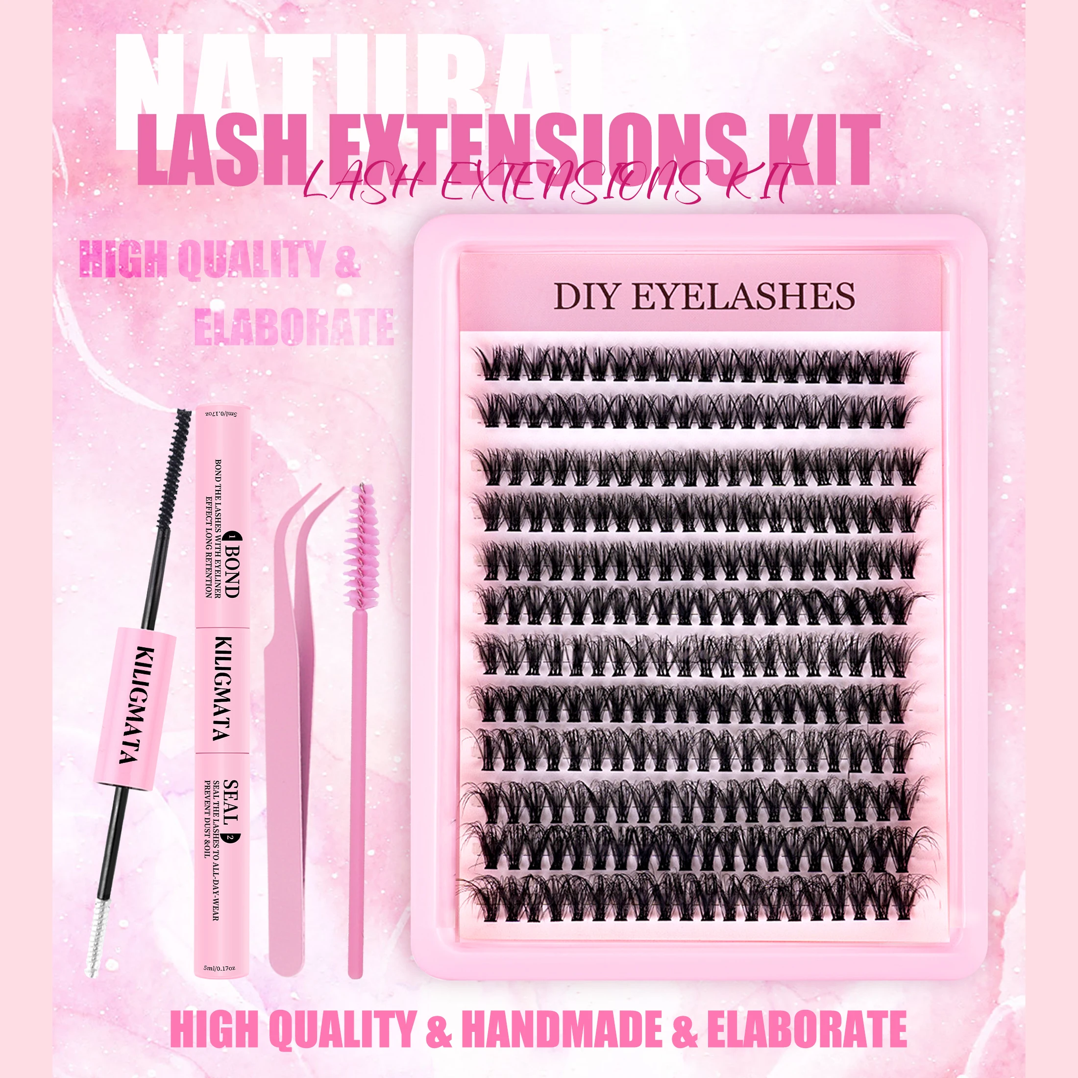 Lash Extension Tweezers - Kit de cils en grappe DIY,