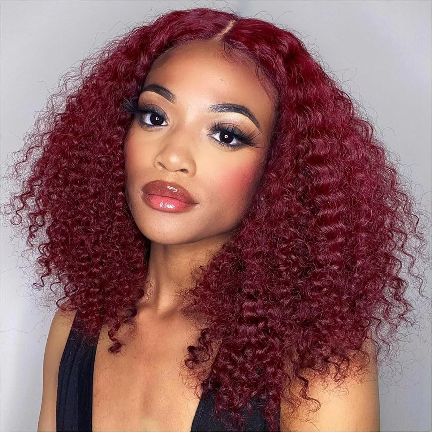 

99J Burgundy Lace Front Wig Short Bob Hair Wig 100% Human Hair 13x4 Deep Wave Frontal Wig Red Colored Jerry Curly Wigs For Women