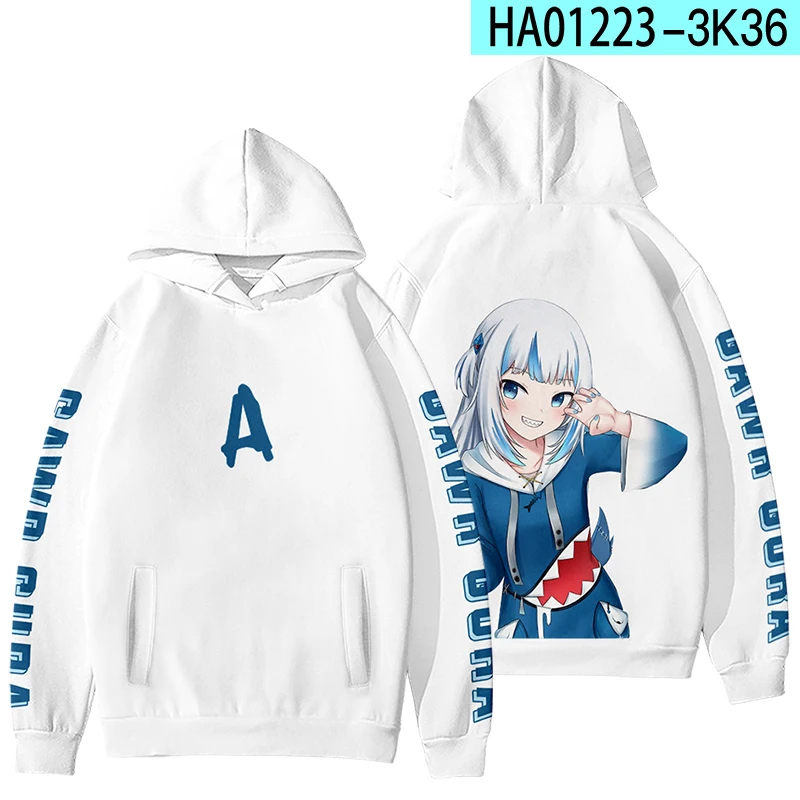 2023 Gawr Gura 3D Trendy Print Hoodie Men Pullover Comfortable Hip Hop Hoody Casual Harajuku Unisex  Clothes Tops Sweatshirt