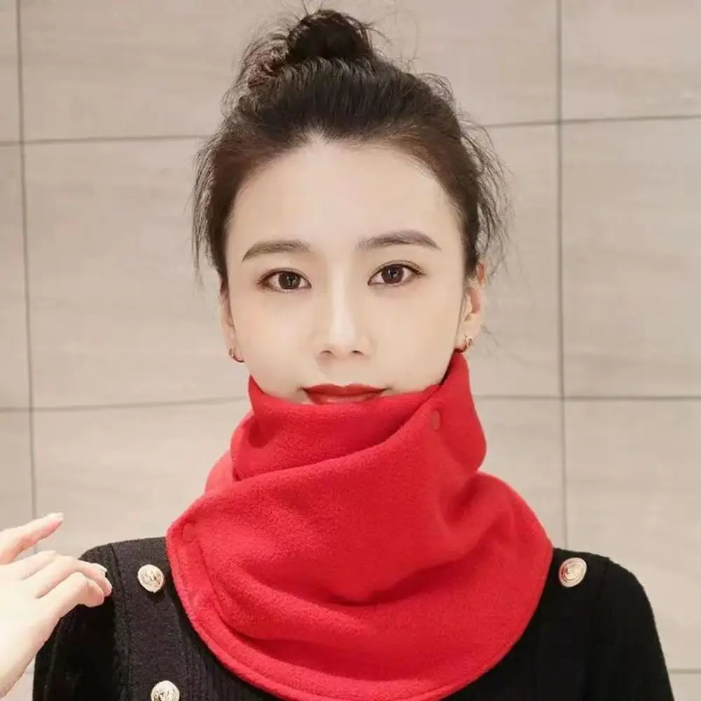 

Solid Color Fleece Neck Scarf Keep Warm Multifunctional Plush Neck Protector Neck Collar Windproof Plush Neck Cover Autumn