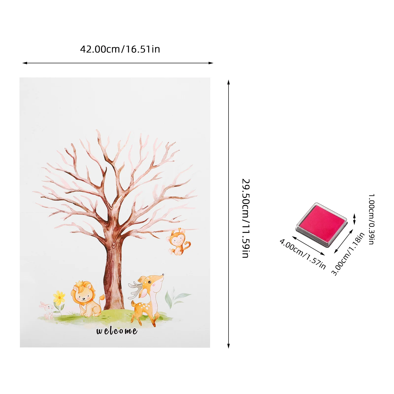 Fingerabdruck-Nachrichtenbuch-Set mit Geschlecht offenbaren, Baumschmuck aus Kunststoff für Babyparty, Partyschild, Geschenkidee – Detail 3