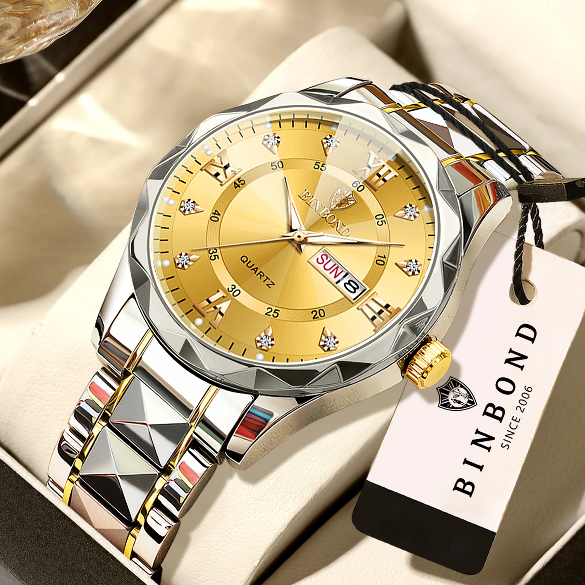 Men's Original Waterproof Quartz Watch with Week Display