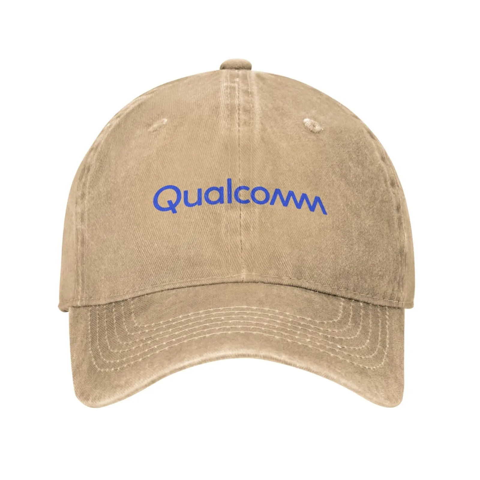 Gorra vaquera de calidad con logotipo de Qualcomm, gorro de béisbol tejido