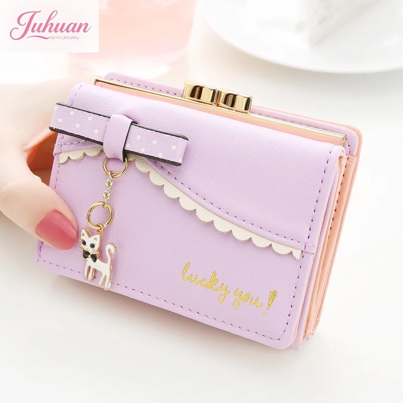 فتاة يابانية كورية تغيير أكياس لطيف الكرتون القوس المرأة محفظة قصيرة الطازجة طالب صغير محافظ صغيرة محفظة فتاة الأطفال