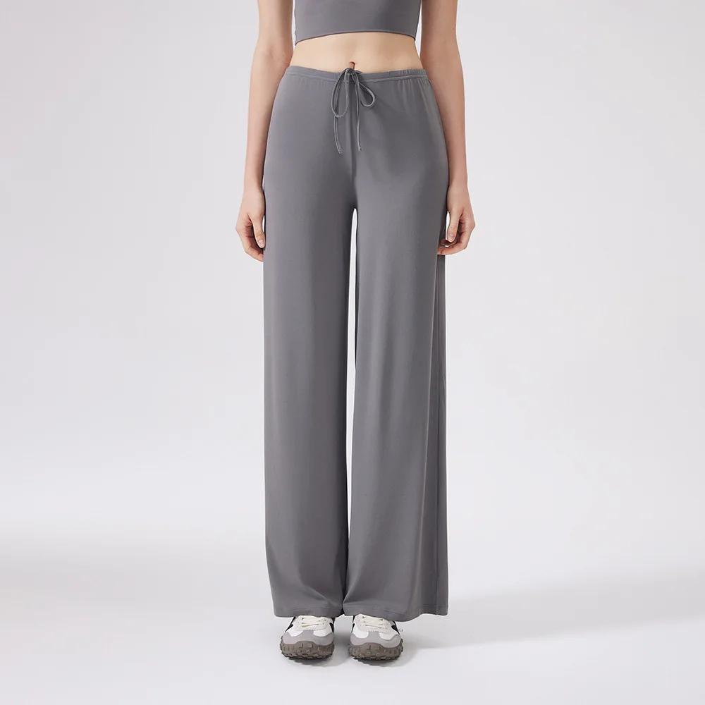 Women's Buttery Soft Wide Leg Yoga Pants - Elastic Waist, Cooling Breathable, Natural Drape Straight Leg Workout Pants