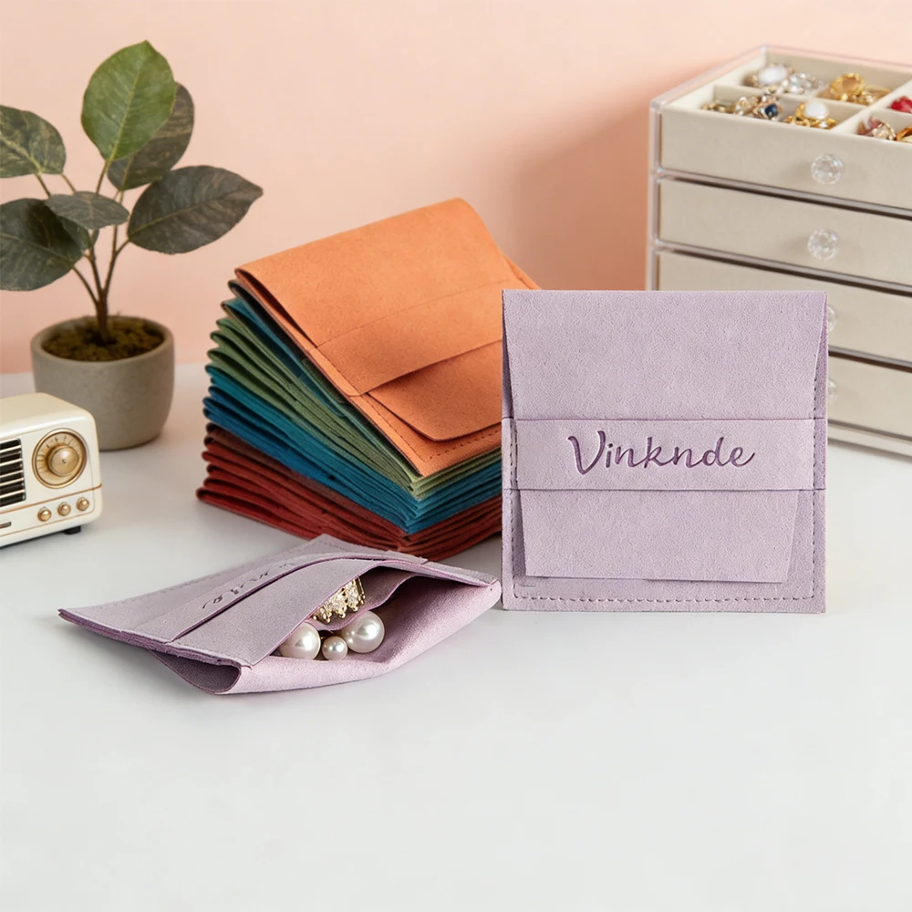 

50pack Microfiber Jewelry Gift Bags WIth Compartment for Wedding Party Candy Favor Envelope Pouches Organizer Earring Bracelets