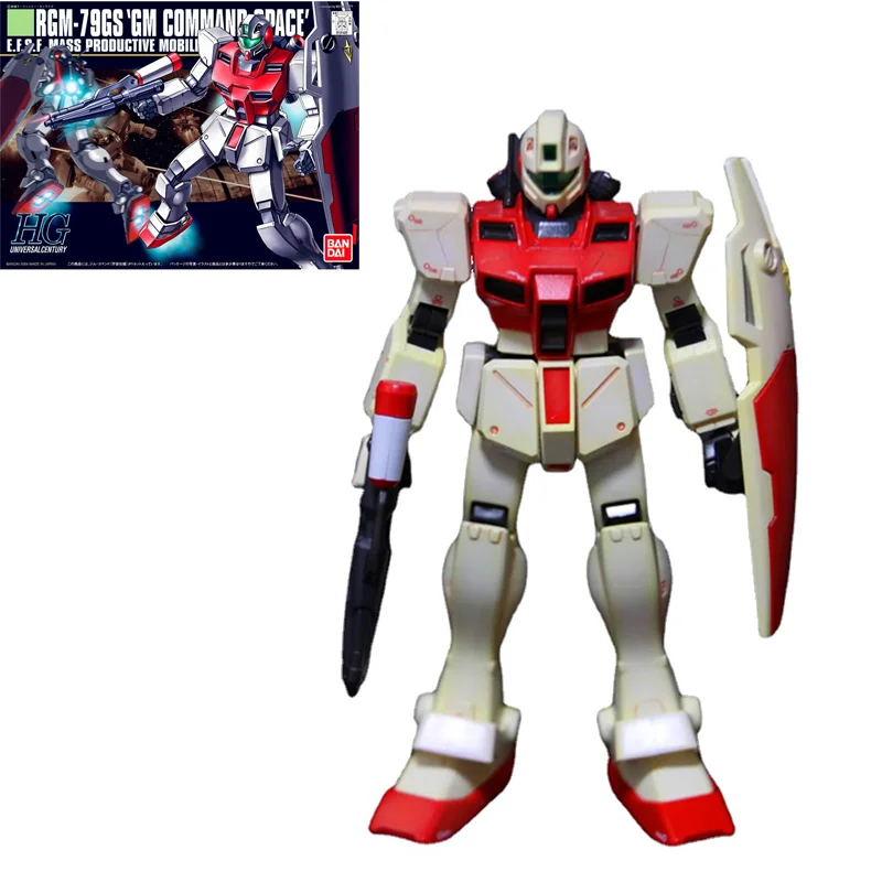 

Original Genuine Gundam Assembled Model HGUC 1/144 RGM-79GS GM Command Space Action Anime Figure Mobile Suit Gift For Children