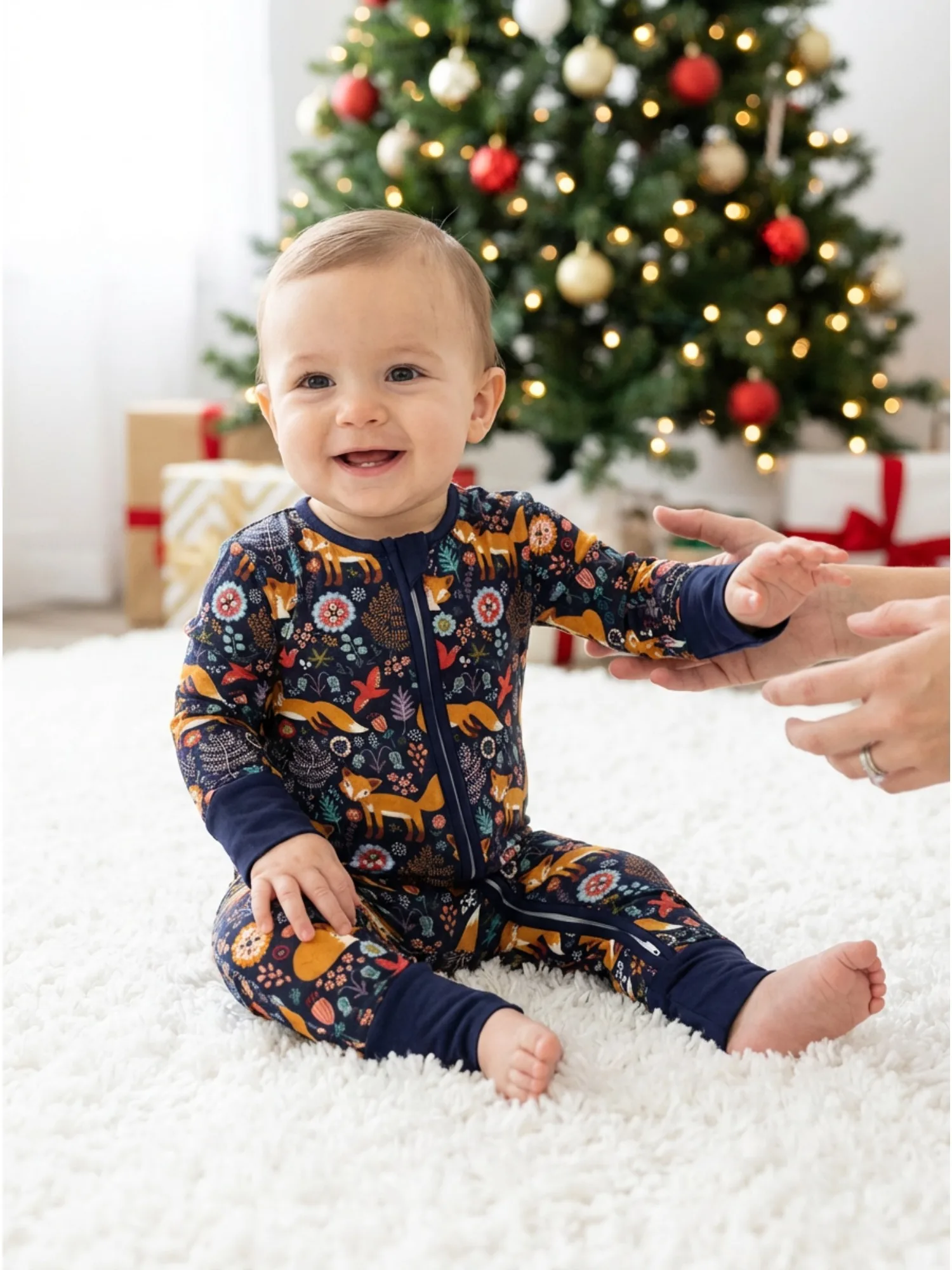 

POSHTOT Fox Bamboo Fiber Baby Long Sleeve. Baby Pajamas Two-way Zipper 0-2 Years Romper. Baby Jumpsuit.