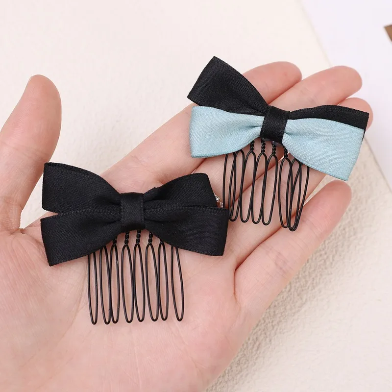 1/2pcs Sweet Black Bow Side Bangs Hair Clip Hairpin Cute Small Bowtie Hair Comb Kids Girls Bobby Pin Hair Accessories Headwear