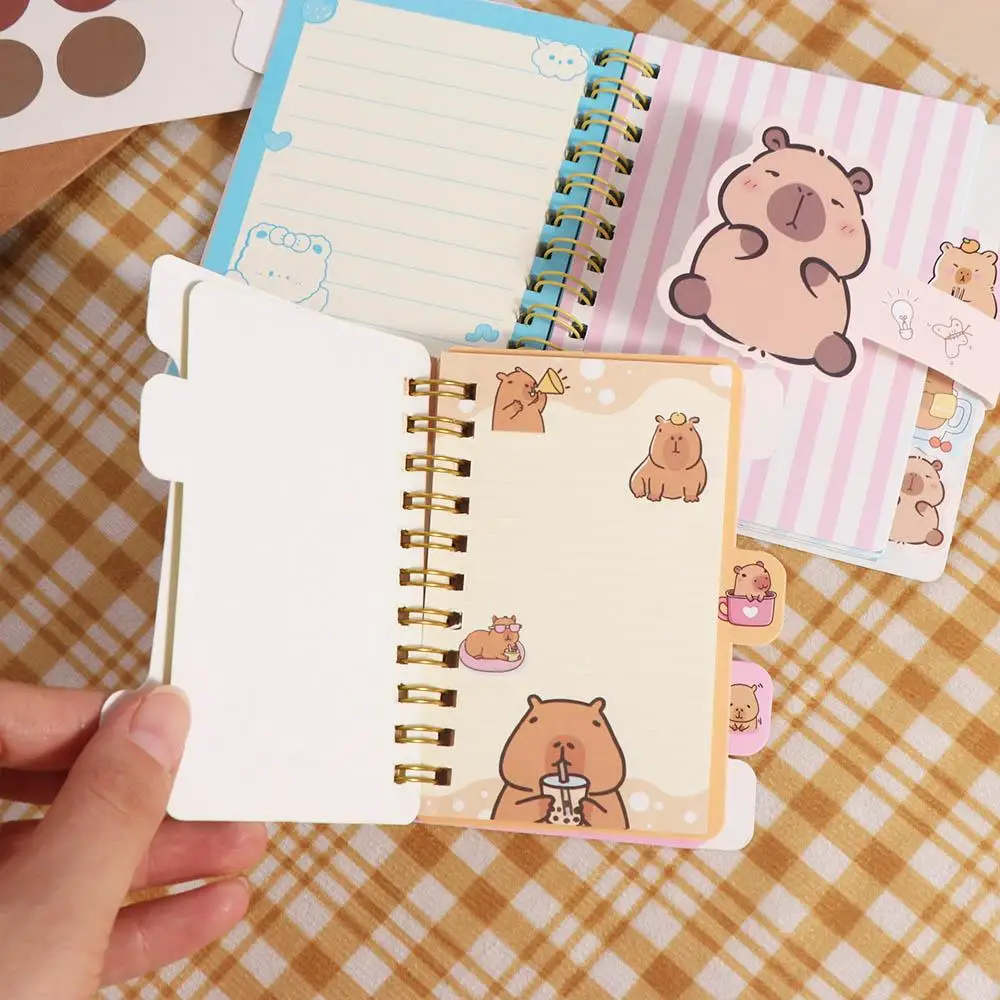 Planificador de notas Capybara, Bloc de notas pequeño multifunción de Color aleatorio, libretas de capibara de dibujos animados, portátil pequeño