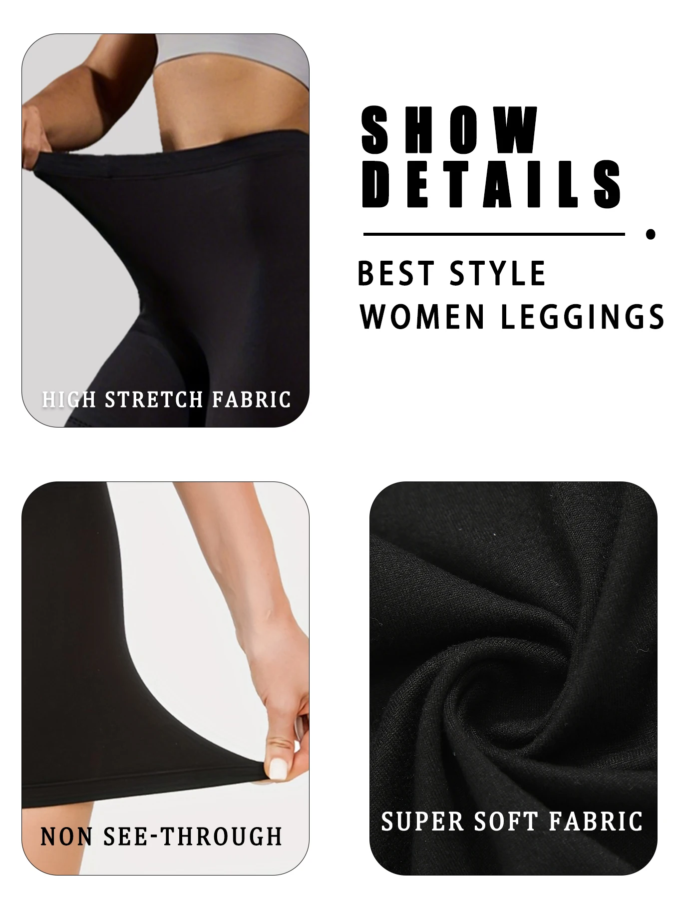 Women's Super Soft Leggings High Elasticity No See Through Workout Yoga Running Athletic Push Up Gym Long Fitness Leggings