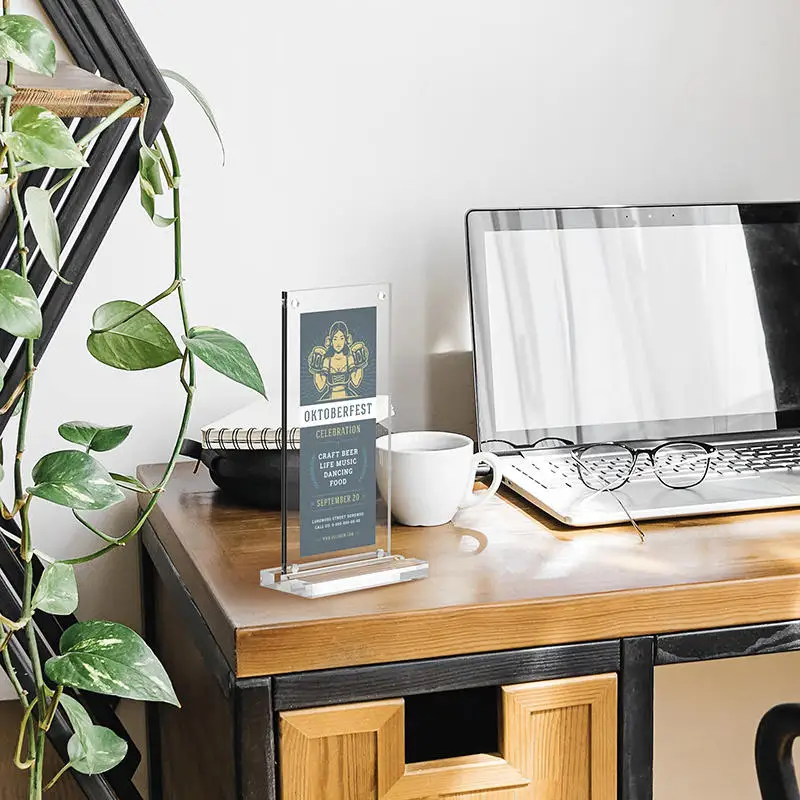 إطار عرض مكتبي من الأكريليك إطار الأوراق النقدية الشفافة ملصق عرض موقف بطاقة بريدية شهادات الأسعار العلامات إطار العرض