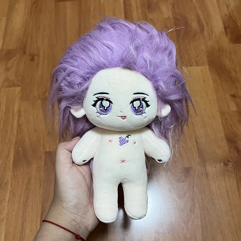 20cm Kawaii No Attributes Naked Doll Grey Hair Wolf Ears Tail Idol Star Dolls Cute Stuffed Plush Toy for Fans Collection Gifts