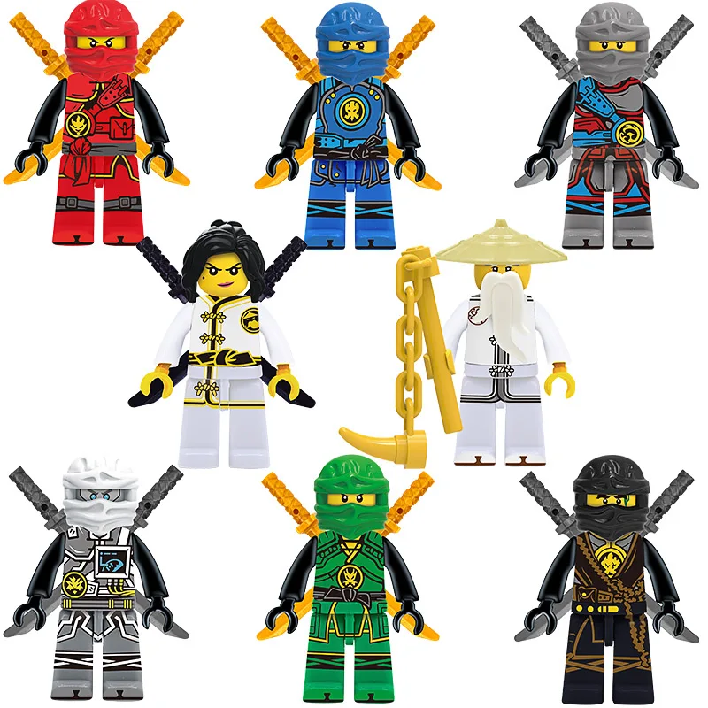 24pcs Ninja Set Mini Toy Doll Figure Ghost Evil Pythor Chop'rai Mezmo Motorcycle Jay Cole Kai Zane Lloyd Building Block Toy