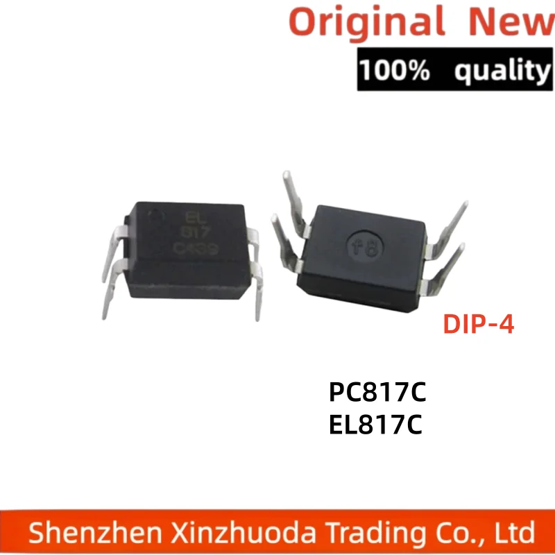 50 pieces of EL817C, PC817, PC817C, FL817C, FL817 optocouplers in DIP-4 through-hole package