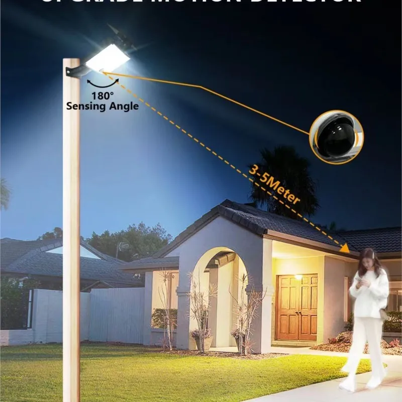 ZK20 Super Bright LED Outdoor Solar Light with Motion Sensor Remote Control IP65 Waterproof for Patio Garage Security Wall Light