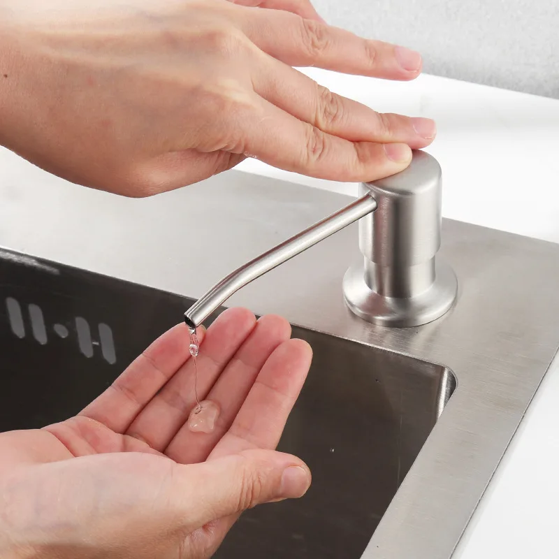 304 Stainless Steel Sink Soap Dispenser Kitchen Sink Hand Sanitizer Bottle Soap Dispenser Pump Head Extension Tube Presser