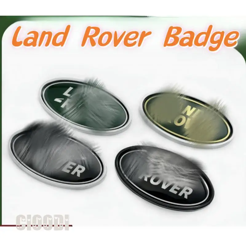 Land Rover oval logo, Range Rover Sport, Evoque, Velar, rear tail car logo, Discovery Sport side sticker. 