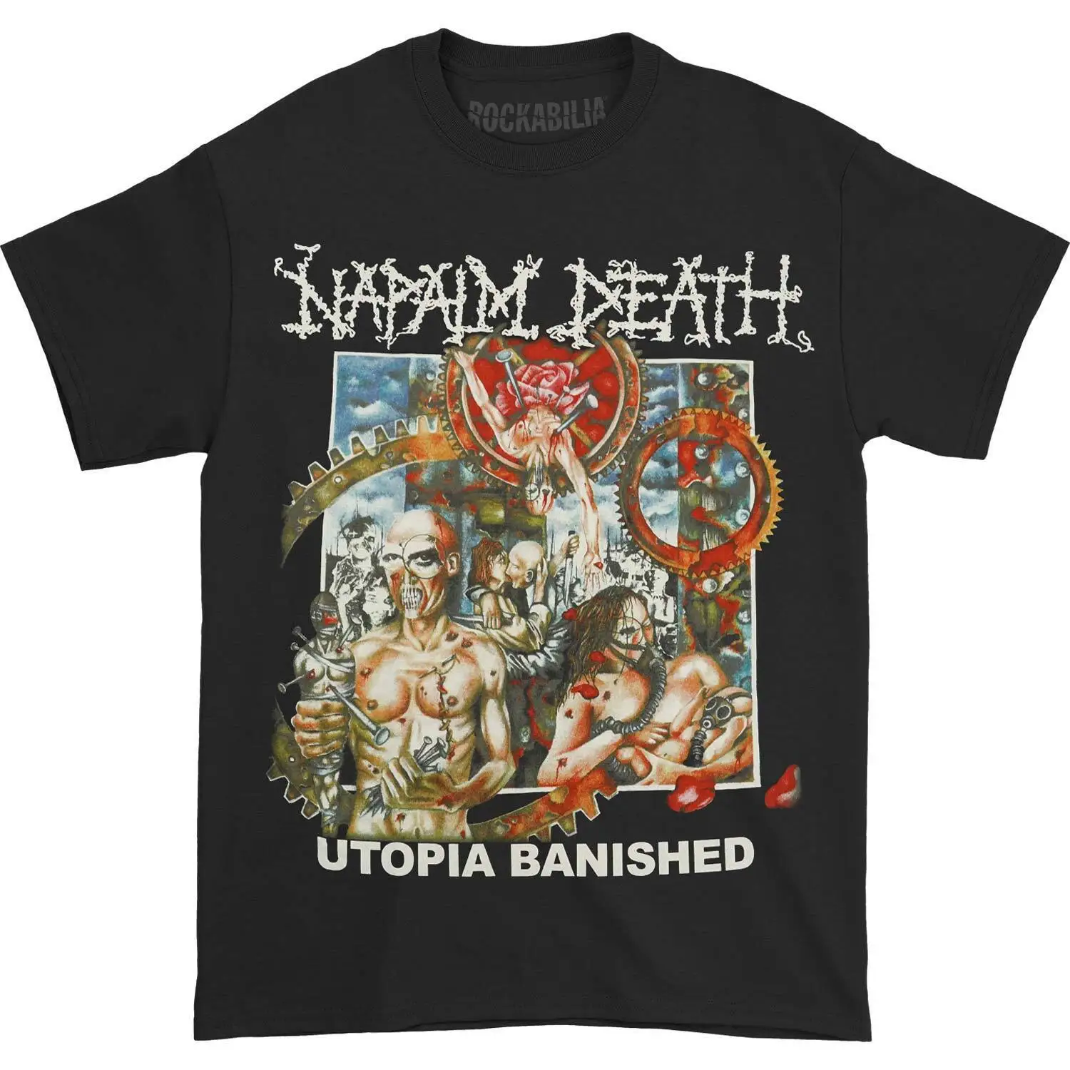 Men'S Napalm Death Utopia Banished T Shirt Small Black