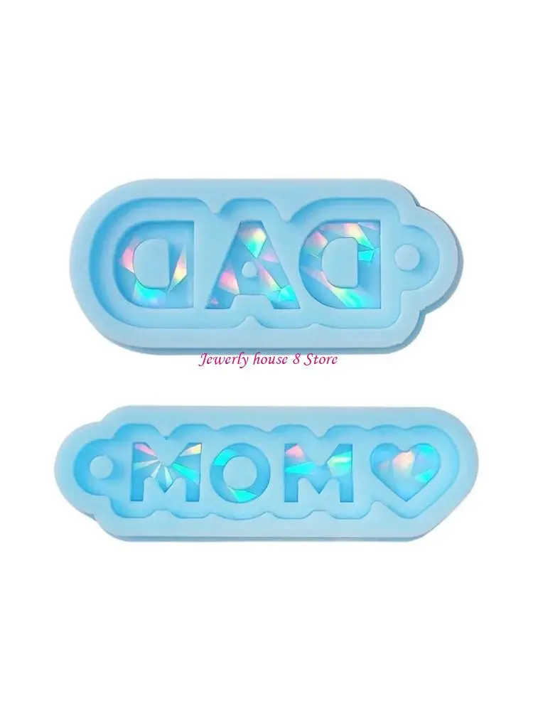 

Light Keychain Silicone Mold with Hole Keyring Pendant Handmade Mold for Father and Mother's Day Birthday Gift