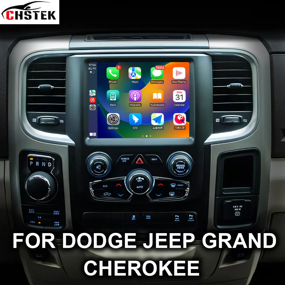 CHSTEK Android 13 Car Radio Carplay  For Dodge Challenger Charger Durango RAM 1500 2500 JEEP Grand Cherokee Auto Stereo WIFI