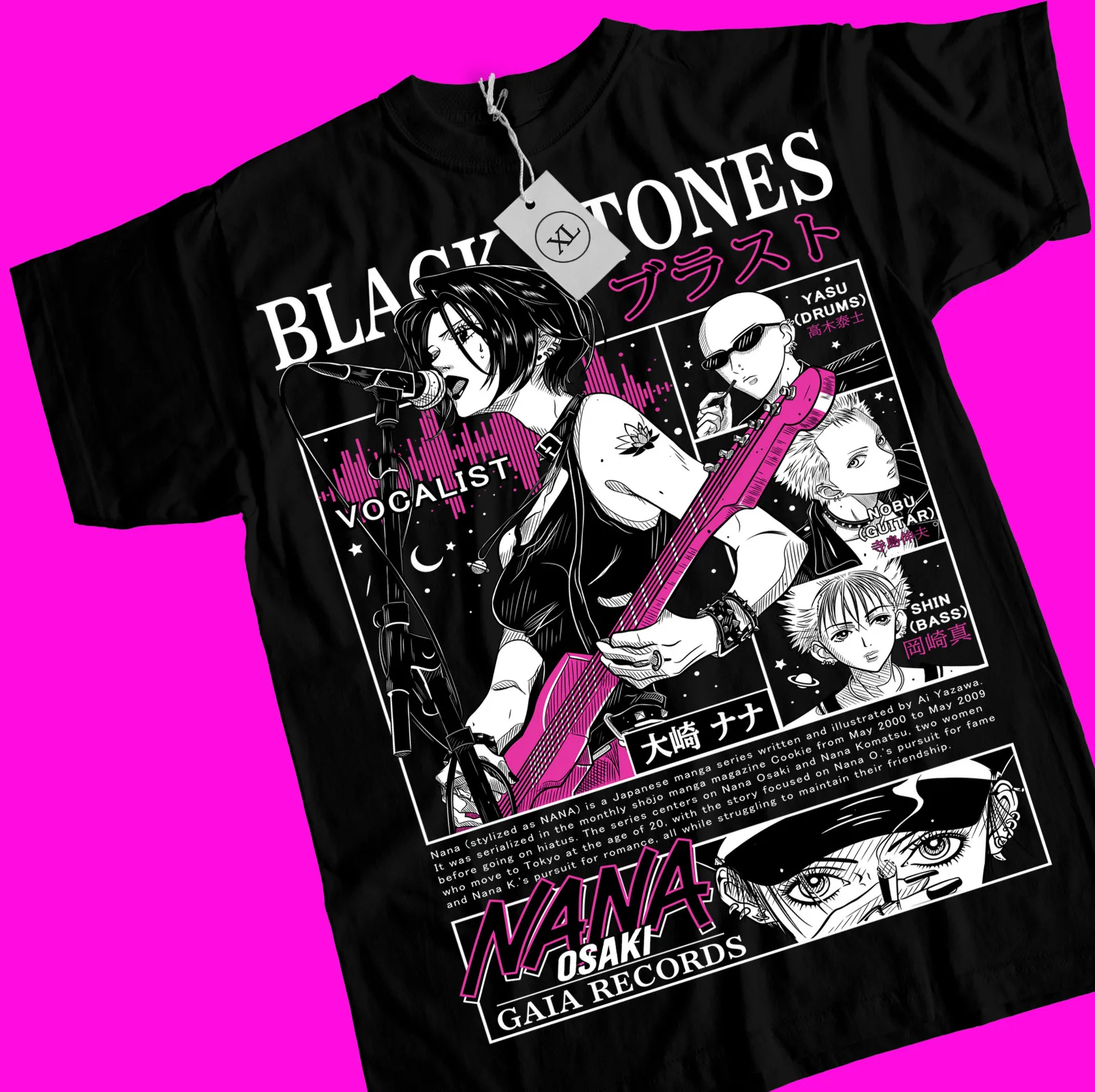 

Black Stones Manga Anime Girl Kawai Graphic Shirt, Nana Osaki, All Sizes