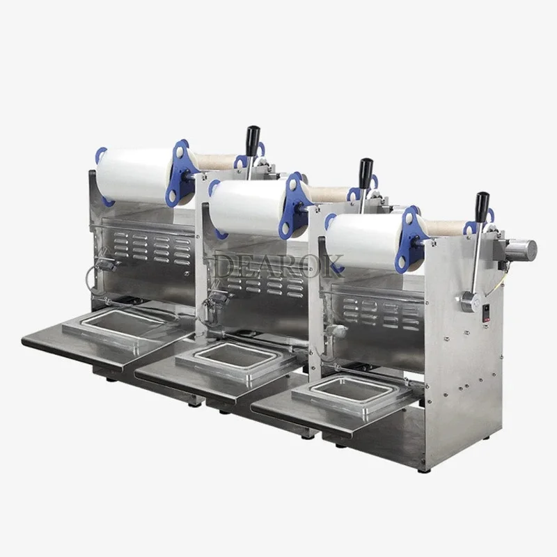 1PC Macchina per sigillare scatole per la conservazione degli alimenti cotti Macchina per imballaggio scatole per il pranzo Macchina per sigillare prodotti per alimenti veloci semiautomatica 220V