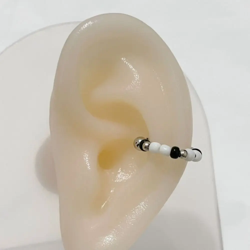 ديكور التيتانيوم الصلب تصميم الأزياء الفتيات الحلو الكورية نمط القرط المرأة مجوهرات الرجعية الأذن العظام مسمار حبة ملونة #6