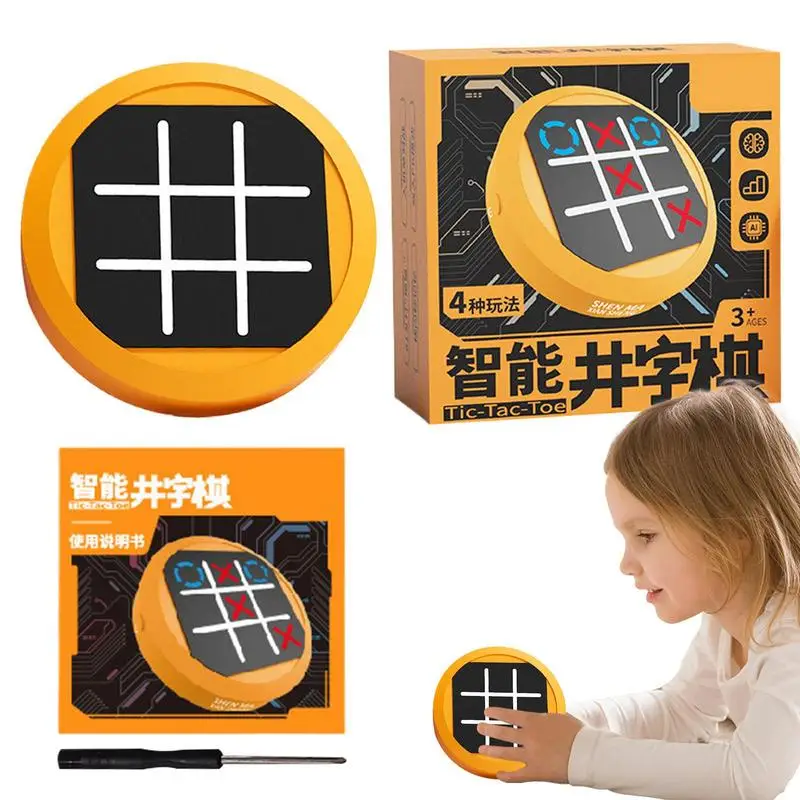 Children Electronic Toys 4-in-1 Mini Tic TacToe Game Noughts And Crosses Game Memory Training Infinites Portable Travel Games