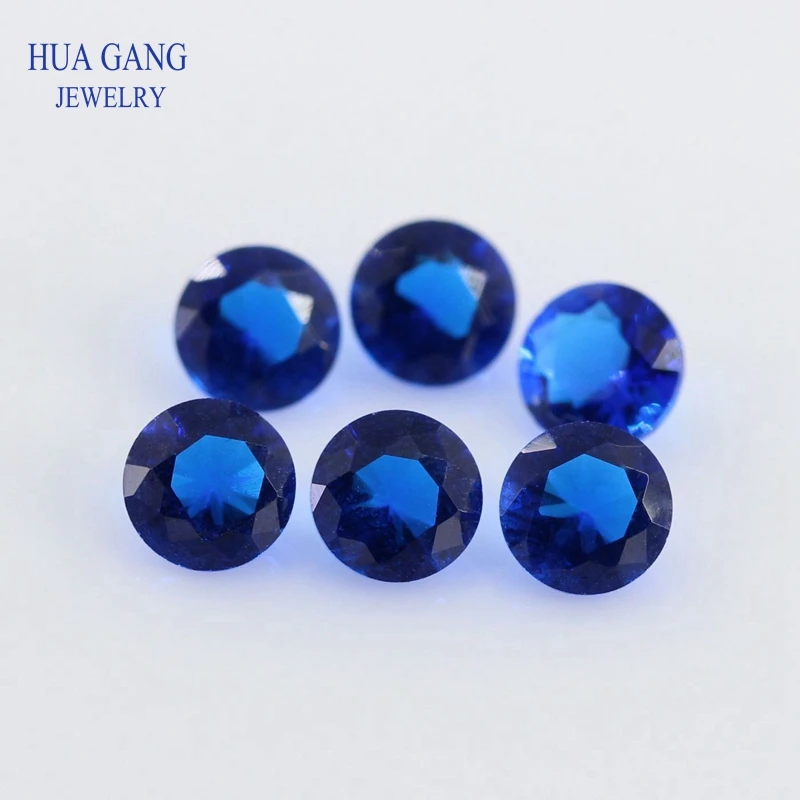 Colored glass bead 50pcs/lot 3.0~12mm Various Color Loose Glass Stone Round Brilliant Cut Glass Synthetic Gems Stone For Jewelry