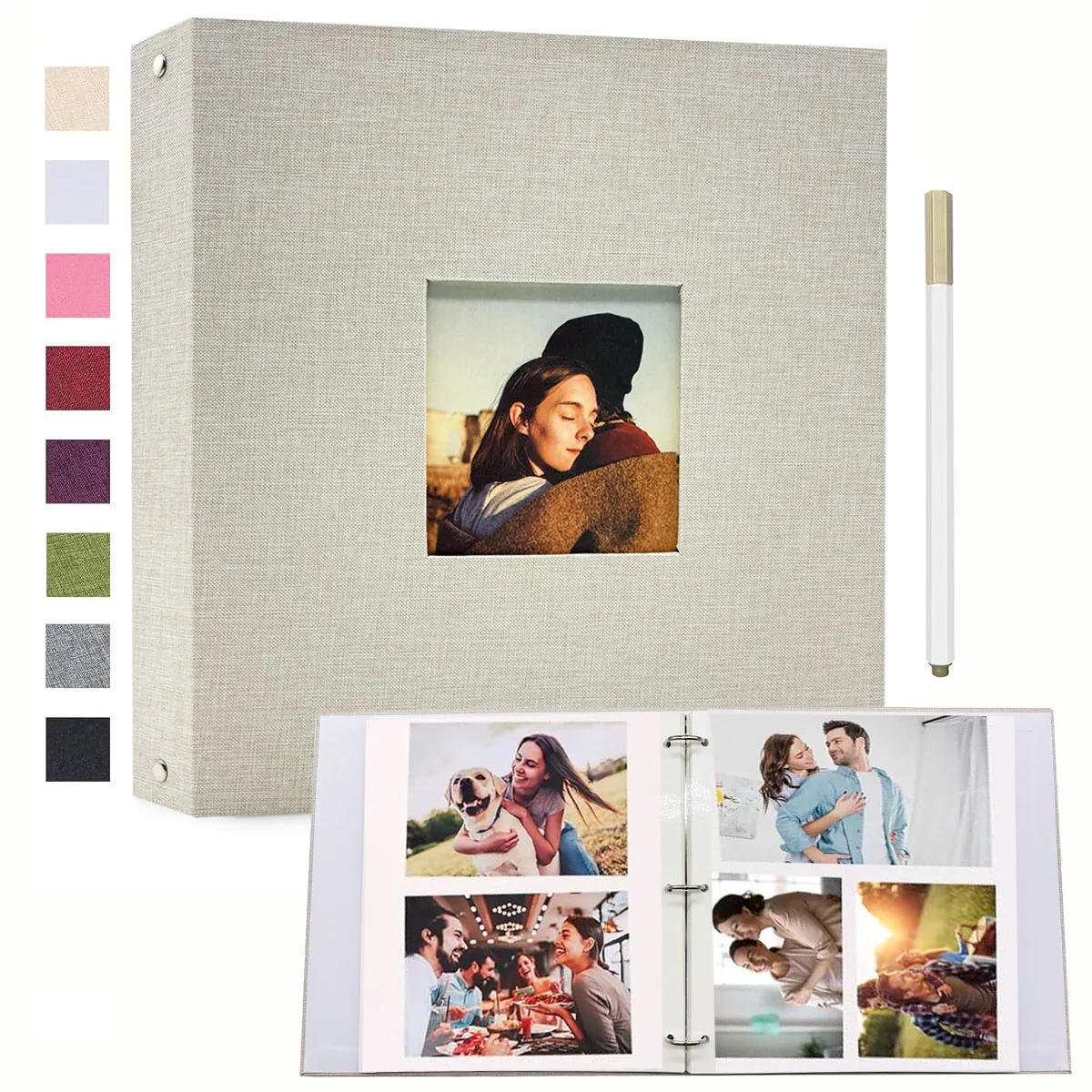 Álbum de recortes de 3 anéis, 1 álbum de linho contém 8x10 5x7 4x6 fotos, álbum diy, presente perfeito para casamentos e aventuras familiares