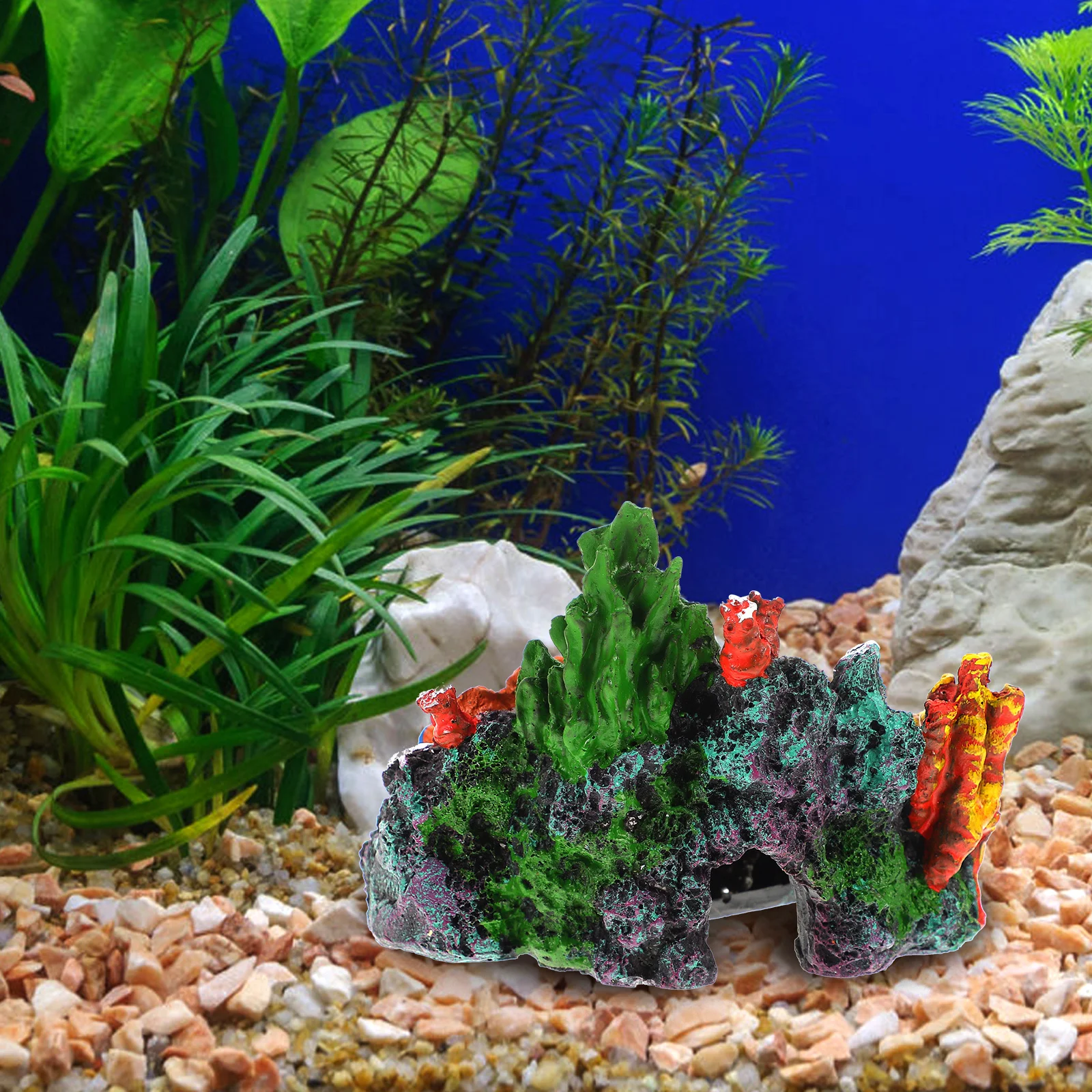

Artificial Coral Reef Decor Realistic Resin Aquarium Ornament for Fish Tank Shelter Natural Habitat Enhancement Fish Tank