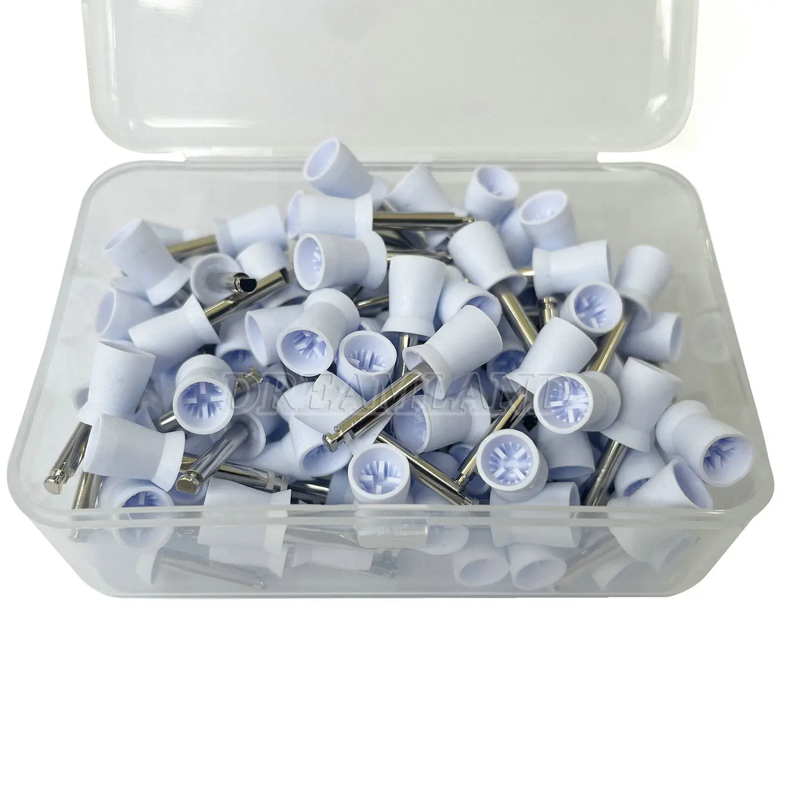 100pcs/1Box Dental Latch type Rubber Polishing Cups Brushes Tooth Prophy Polisher White Color