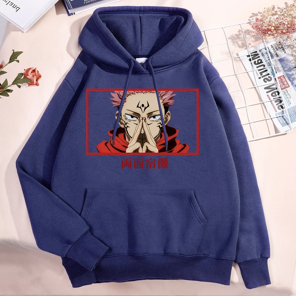 New Anime Ryomen Sukuna Printed Long Sleeve Pullover Hoodies For Women And Men Couple Casual Sweatshirts Autumn Winter Plus Size