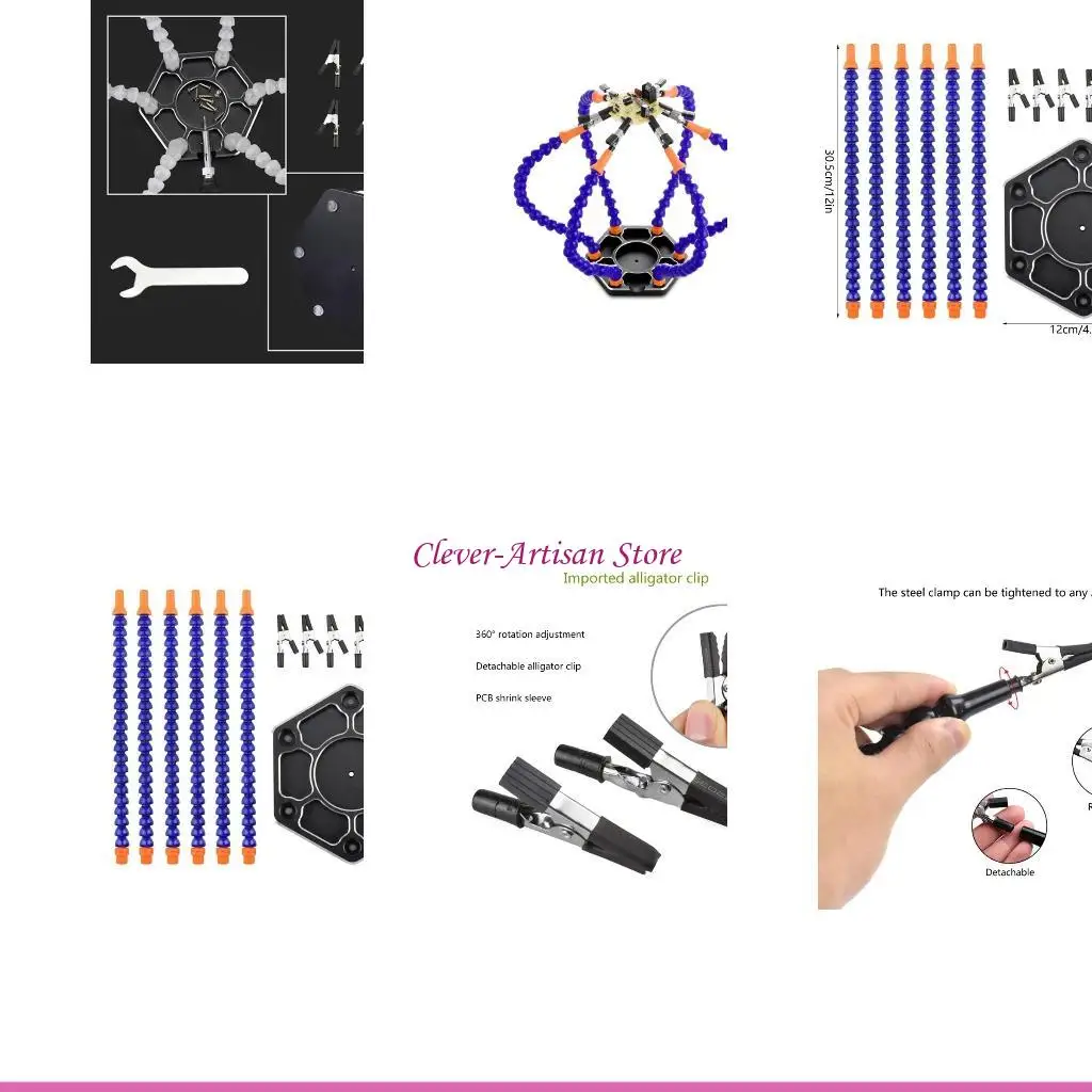 محطة لحام E06B مع ستة أذرع مرنة وقاعدة معدنية أداة لحام 6 لحام
