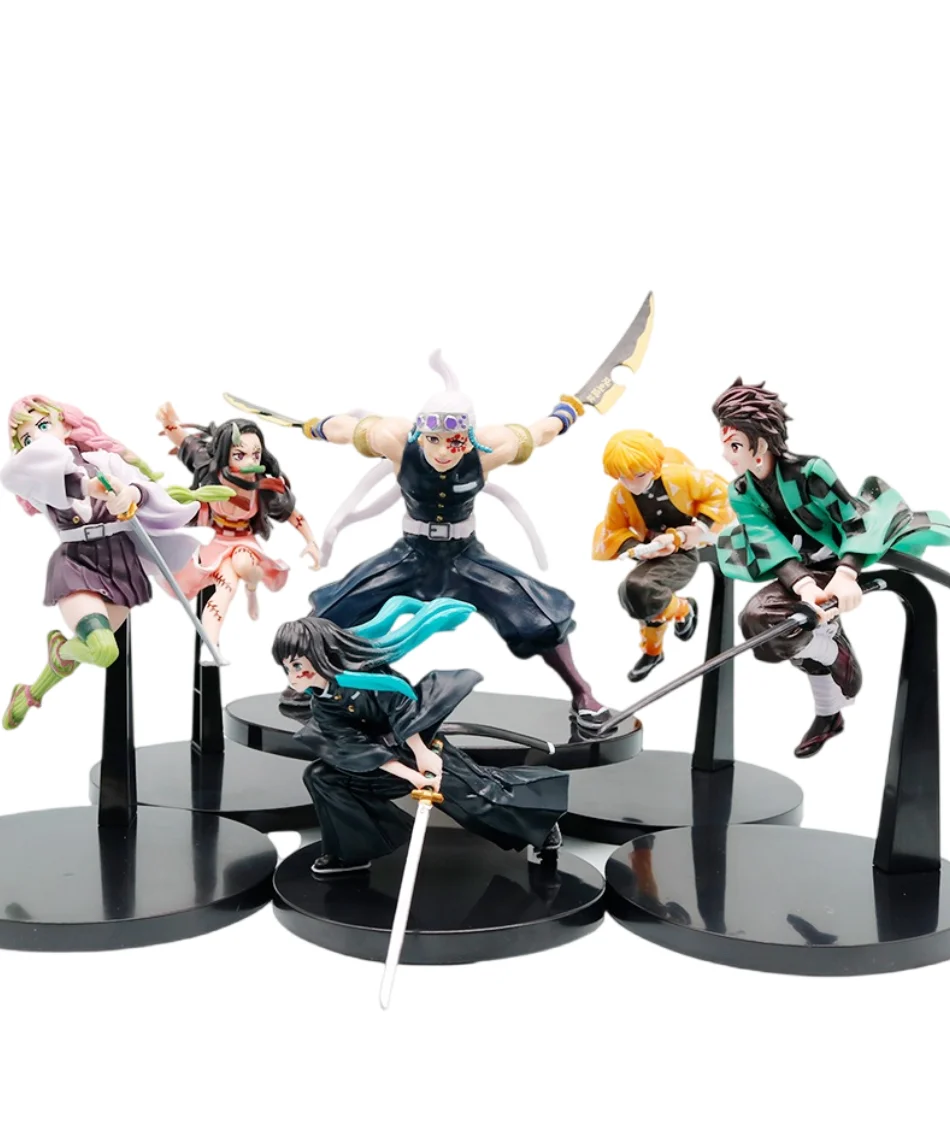 Figuras de Anime Demon Slayer, Kamado Tanjirou, Zenitsu, Kimetsu No Yaiba, Nezuko Kamado, Uzui Tengen, Muñecos de PVC, Regalos