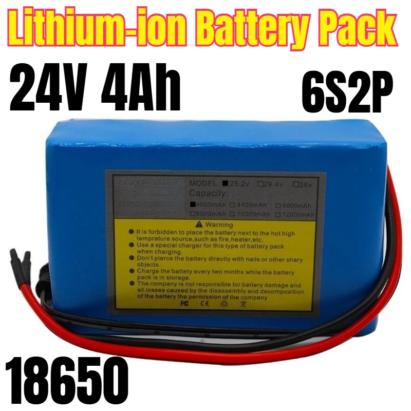 

24V 4Ah 6S2P 18650 Lithium-ion Battery Pack