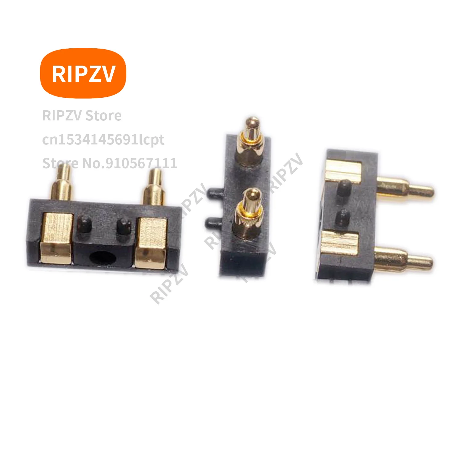 20Pcs Male Spring Loaded Pogo Pin Connector 2 Pos SMT SMD Height 6.5mm Pitch 5mm 5.08mm 0.2inch (in)  pin header 90 degree