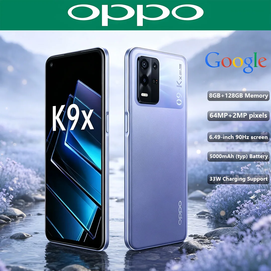 New OPPO K9x 5G Dual-SIM Smartphone 90Hz Gaming Screen 5000mAh Battery Powerful Performance Android Mobile Phone 8+128GB Memory
