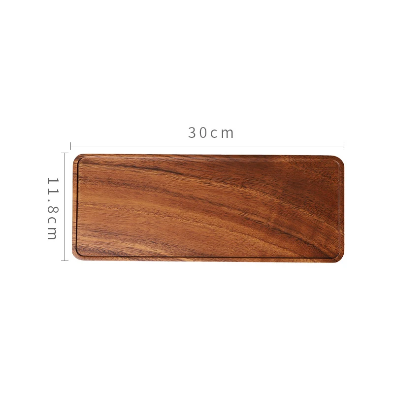 AA14  Wooden Tray, Solid Wood Wooden Afternoon Tea Tray, Fruit Tray, Coffee Shop Simple Snack Tray