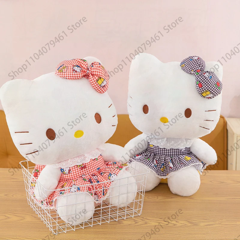 

Плюшевая игрушка Hello Kitty Sanrio, 50 см, милая мультяшная кукла, аниме-подарок на день рождения для детей, девочек и взрослых, мягкая подушка-обнимашка